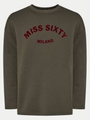 Miss Sixty Bluza 6L4TJ1740000 Khaki Relaxed Fit. Brązowe bluzy Miss Sixty, l, bez wzorów, z bawełny, bez kaptura. Za 269.99 zł.