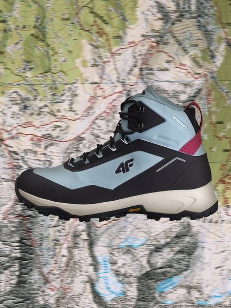 4F Wysokie buty trekkingowe ICE CRACKER z izolacją Primaloft damskie - niebieskie 40. Niebieskie trekkingi 4f, z nylonu, przed kolano. Za 549.99 zł.