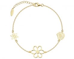 Bransoletka srebrna - kwiaty. Szare bransoletki Apart, pozłacane. Za 229.00 zł.