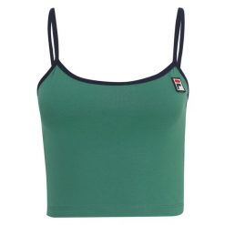 Damski crop top Fila Lissey. Zielone topy Fila, bez wzorów, bez kołnierzyka, bez ramiączek. Za 128.00 zł.