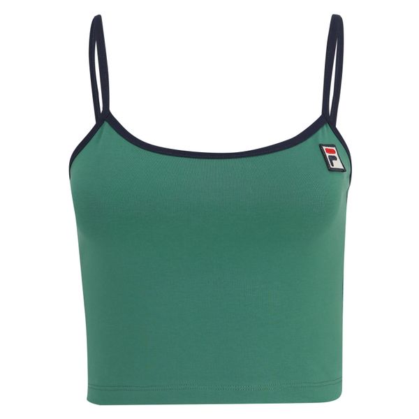 Damski crop top Fila Lissey. Zielone topy Fila, bez wzorów, bez kołnierzyka, bez ramiączek. Za 145.00 zł.