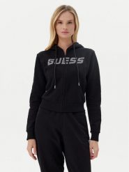 Guess Bluza V5GQ10 KCRP0 Czarny Regular Fit. Czarne bluzy Guess, s, z aplikacjami, z bawełny, bez kaptura. Za 219.99 zł.