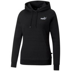 Bluza Z Haftem Dla Kobiet Essentials. Czarne bluzy Puma, bez wzorów, bez kaptura. Za 276.99 zł.