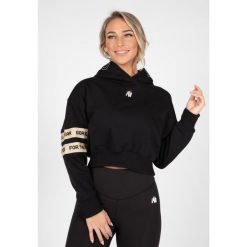 Tracey Cropped Bluza z kapturem - Czarny. Czarne bluzy GORILLA WEAR, xl, bez wzorów, z kapturem. Za 298.00 zł.