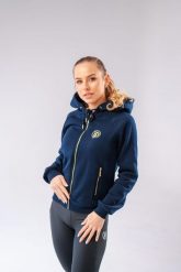 Bluza jeździecka Josie. Niebieskie bluzy JD ATTACK, l, bez wzorów, z bawełny, bez kaptura. Za 332.05 zł.