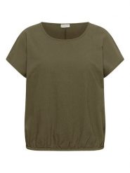 KAFFE curve Bluzka w kolorze khaki rozmiar: 44. Brązowe bluzki KAFFE curve, bez wzorów, z bawełny, bez kołnierzyka, bez ramiączek. Za 104.99 zł.