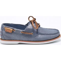Wrangler - Mokasyny Ocean. Niebieskie mokasyny Wrangler, bez wzorów, z gumy, z okrągłym noskiem, bez obcasa. W wyprzedaży za 159.90 zł.