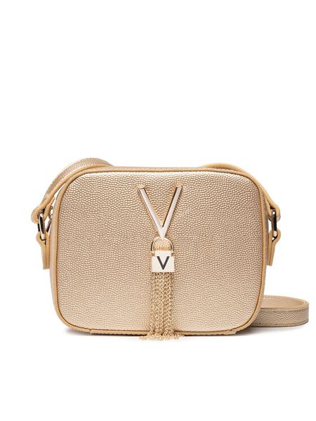 Valentino Torebka Divina VBS1R409G Złoty. Żółte listonoszki Valentino, bez wzorów, ze skóry, bez dodatków. Za 209.99 zł.