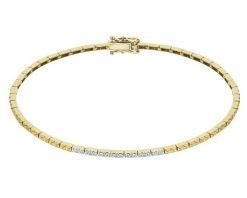 Bransoletka z żółtego złota z brylantami - 19 cm - 0,09 ct - próba 585. Żółte bransoletki Apart, z brylantem, złote. Za 6,690.00 zł.
