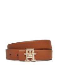 Tommy Hilfiger Pasek Damski Th Rev Monogram 3.0 AW0AW16840 Brązowy. Brązowe paski TOMMY HILFIGER, bez wzorów, ze skóry. Za 209.99 zł.