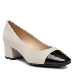 Półbuty Caprice. Białe czółenka Caprice, bez wzorów, bez obcasa, na obcasie, bez zapięcia. Za 319.99 zł.