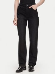 Guess Jeansy W6YA3J D1544 Czarny Tapered Leg. Czarne jeansy Guess, z aplikacjami. Za 434.99 zł.