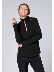 Chiemsee Bluza polarowa w kolorze czarno-jasnoróżowym rozmiar: L. Czarne bluzy Chiemsee, l, bez wzorów, z polaru, bez kaptura. Za 157.35 zł.