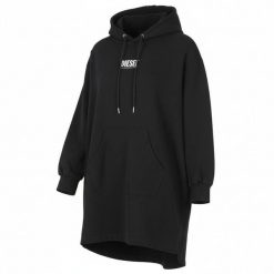 Diesel D-Ilse Small Logo czarna sukienka-bluza z kapturem rozmiar S. Czarne bluzy Diesel, s, bez wzorów, z bawełny, z kapturem. Za 391.99 zł.