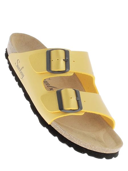 Sunbay Klapki "Trefle" w kolorze żółtym rozmiar: 37. Żółte klapki Sunbay, bez wzorów, z otwartym noskiem, bez obcasa. Za 164.95 zł.