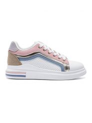 Viagiulia Sneakersy w kolorze biało-jasnoróżowo-błękitnym rozmiar: 38. Białe trampki Viagiulia, bez wzorów, bez zapięcia. Za 110.04 zł.