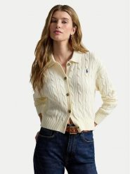 Polo Ralph Lauren Kardigan 211B30509001 Beżowy jasny Straight Fit. Brązowe kardigany Polo Ralph Lauren, xs, bez wzorów, z bawełny. Za 1,199.00 zł.