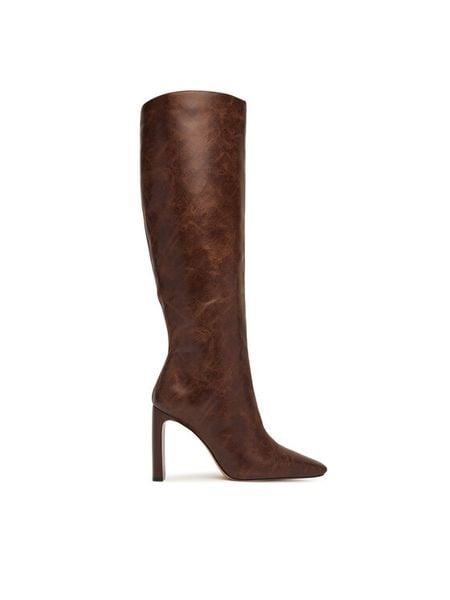 Aldo Kozaki Elyne 14183551 Brązowy. Brązowe kozaki Aldo, ze skóry, bez obcasa, na słupku, bez zapięcia. Za 729.99 zł.
