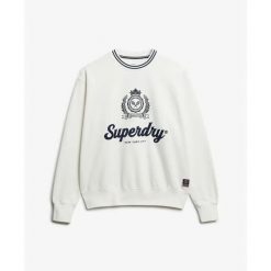 Bluza damska Superdry Country Club. Białe bluzy Superdry, bez wzorów, bez kaptura. Za 321.30 zł.