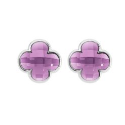Kolczyki Mini Icons koniczyny z mlecznofioletowym kryształem, posrebrzane. Białe kolczyki Lilou, posrebrzane. Za 189.00 zł.