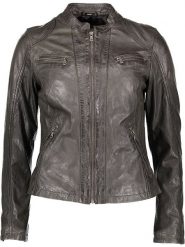 7eleven Skórzana kurtka "Rubina" w kolorze antracytowym rozmiar: 42. Czarne kurtki 7eleven, bez wzorów, z materiału, bez kaptura. Za 585.45 zł.