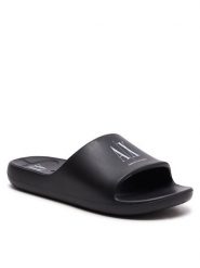 Armani Exchange Klapki XDP038 XV703 S277 Czarny. Czarne klapki Armani Exchange, bez wzorów, z gumy, bez obcasa. Za 179.99 zł.
