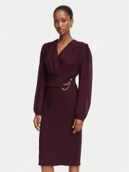 Rinascimento Sukienka koktajlowa CFC0130446003 Bordowy Slim Fit. Czerwone sukienki Rinascimento, m, bez wzorów, z syntetyku, wizytowe, bez kołnierzyka, bez ramiączek. Za 734.99 zł.