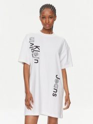 Calvin Klein Jeans Sukienka codzienna J20J223042 Biały Oversize. Białe sukienki Calvin Klein Jeans, na co dzień, xs, bez wzorów, z bawełny, bez kołnierzyka, bez ramiączek, oversize. Za 179.99 zł.