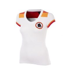 Koszulka piłkarska retro - Damska - Dorosła - Gościnna AS Roma 1978-79 - Biała. Białe bluzki COPA FOOTBALL, bez wzorów, retro, bez kołnierzyka, bez ramiączek. Za 296.91 zł.