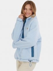 Bluza Damska Fundango Juniper Pile. Niebieskie bluzy FUNDANGO, m, bez wzorów, z materiału, z kapturem. Za 299.00 zł.