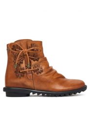 Laura Vita Botki Cyrielle 033 Brązowy. Brązowe botki Laura Vita, bez wzorów, ze skóry, bez obcasa, na płaskiej podeszwie, bez zapięcia. Za 559.99 zł.