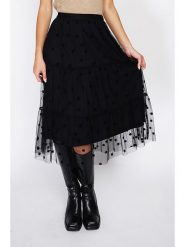 ASSUILI Spódnica w kolorze czarnym rozmiar: 40. Czarne spódnice Assuili, bez wzorów, z tiulu, klasyczne, midi. Za 126.75 zł.