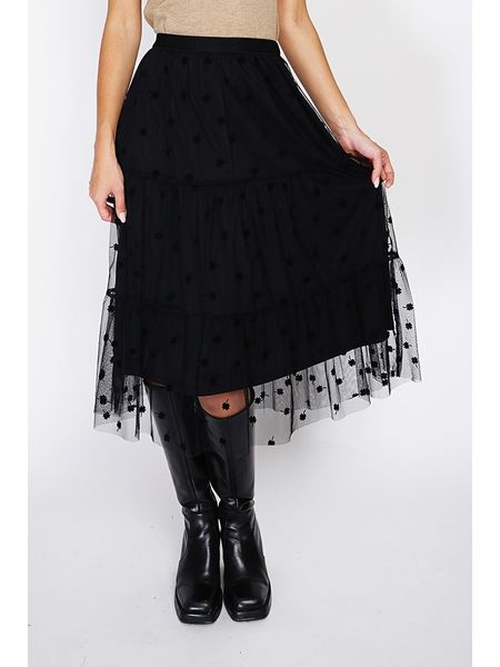 ASSUILI Spódnica w kolorze czarnym rozmiar: 34. Czarne spódnice Assuili, bez wzorów, z tiulu, klasyczne, midi. Za 126.99 zł.