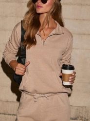 Milan Kiss Bluza w kolorze beżowym rozmiar: L. Brązowe bluzy Milan Kiss, l, bez wzorów, bez kaptura. Za 165.99 zł.