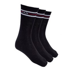 Skarpety tenisowe FILA Lifestyle Socks 3 pary. Czarne skarpety Fila, bez wzorów. Za 29.99 zł.