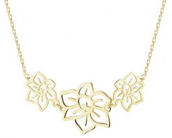 Naszyjnik srebrny - kwiaty. Szare naszyjniki Apart, pozłacane. Za 259.00 zł.