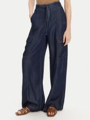 Guess Jeansy W5GA1T D5N61 Granatowy Wide Leg. Niebieskie jeansy Guess, z aplikacjami. Za 339.99 zł.