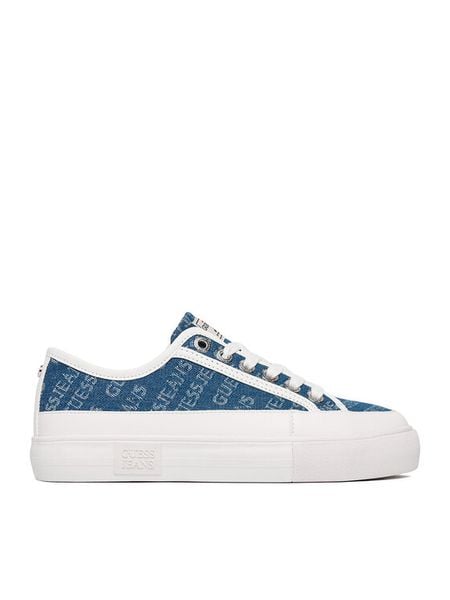 Guess Jeans Tenisówki CWBEO-GJ13456 Niebieski. Niebieskie trampki Guess Jeans, z aplikacjami, z jeansu, bez zapięcia. Za 229.99 zł.