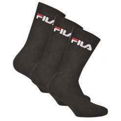 Skarpetki do tenisa Fila Crew Unisex 3-Pack Czarne 35-38. Czarne skarpety Fila, bez wzorów. Za 79.99 zł.