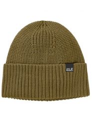Jack Wolfskin Czapka beanie w kolorze khaki rozmiar: onesize. Brązowe czapki Jack Wolfskin, bez wzorów, prążkowane. Za 92.21 zł.