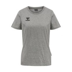 Damska bawełniana koszulka Hummel Move Grid. Szare bluzki Hummel, xl, bez wzorów, z bawełny, sportowe, bez kołnierzyka, bez ramiączek. Za 140.00 zł.