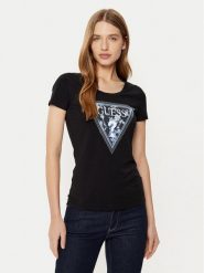 Guess T-Shirt W5RI00 J1314 Czarny Regular Fit. Czarne t-shirty Guess, l, z aplikacjami, z bawełny, bez kołnierzyka, bez ramiączek. Za 109.99 zł.