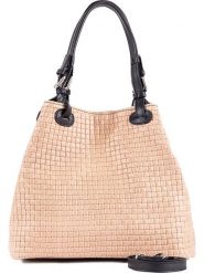 Lia Biassoni Skórzana torebka w kolorze beżowym - 34 x 29 x 21 cm rozmiar: onesize. Brązowe torby na ramię Lia Biassoni, bez wzorów, z materiału, na ramię, bez dodatków. Za 260.99 zł.