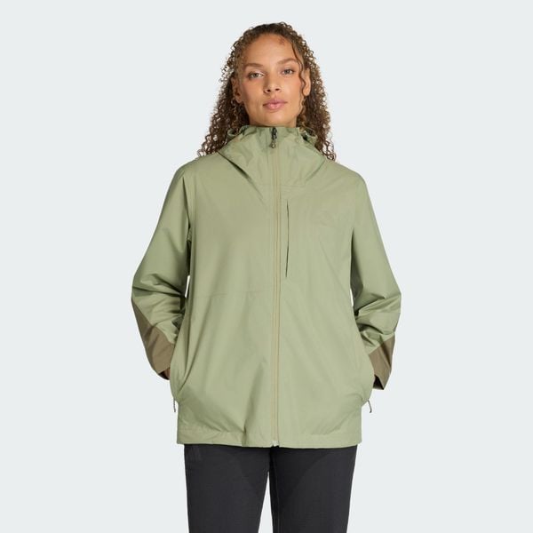 Kurtka przeciwdeszczowa Terrex Multi 2.5 Layer CLIMAPROOF. Brązowe kurtki sportowe Adidas, bez wzorów, bez kaptura, ClimaProof (Adidas). Za 699.00 zł.