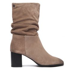 Botki Beverly Hills Polo Club. Szare botki Beverly Hills Polo Club, bez wzorów, bez obcasa, na słupku, bez zapięcia. Za 469.99 zł.