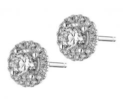 Kolczyki z białego złota z brylantami - SI2/H - 1,25 ct - próba 750. Białe kolczyki Apart, z brylantem, złote. Za 32,990.00 zł.