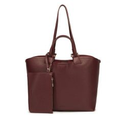Torebka Gino Rossi. Czerwone shopper Gino Rossi, bez wzorów, bez dodatków. Za 156.99 zł.