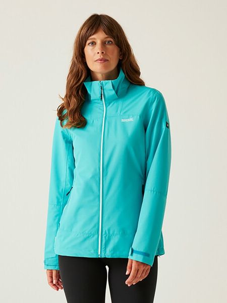 Regatta Kurtka przeciwdeszczowa "Oakhowe" w kolorze turkusowym rozmiar: 36. Niebieskie kurtki sportowe Regatta, bez wzorów, bez kaptura, outdoorowe. Za 118.28 zł.