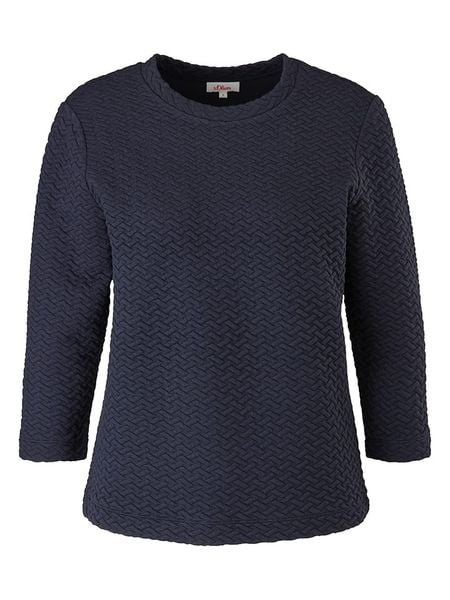 S.Oliver Bluzka w kolorze granatowym rozmiar: M. Niebieskie bluzki S.Oliver, m, bez wzorów, bez kołnierzyka, bez ramiączek. Za 105.14 zł.