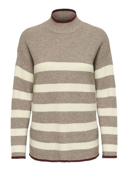 ONLY Sweter w kolorze beżowo-kremowym rozmiar: L. Brązowe swetry Only, l, bez wzorów, ze splotem, bez ramiączek. Za 157.73 zł.